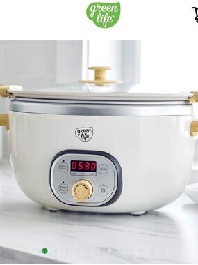 BNIB GreenLife 6 Quart Healthy Cook Duo Slow Cooker Stovetop & Oven Ready